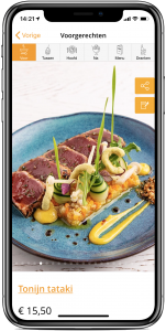 Digitale menukaart